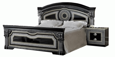 Clearance Bedroom Aida Bed Black/Silver