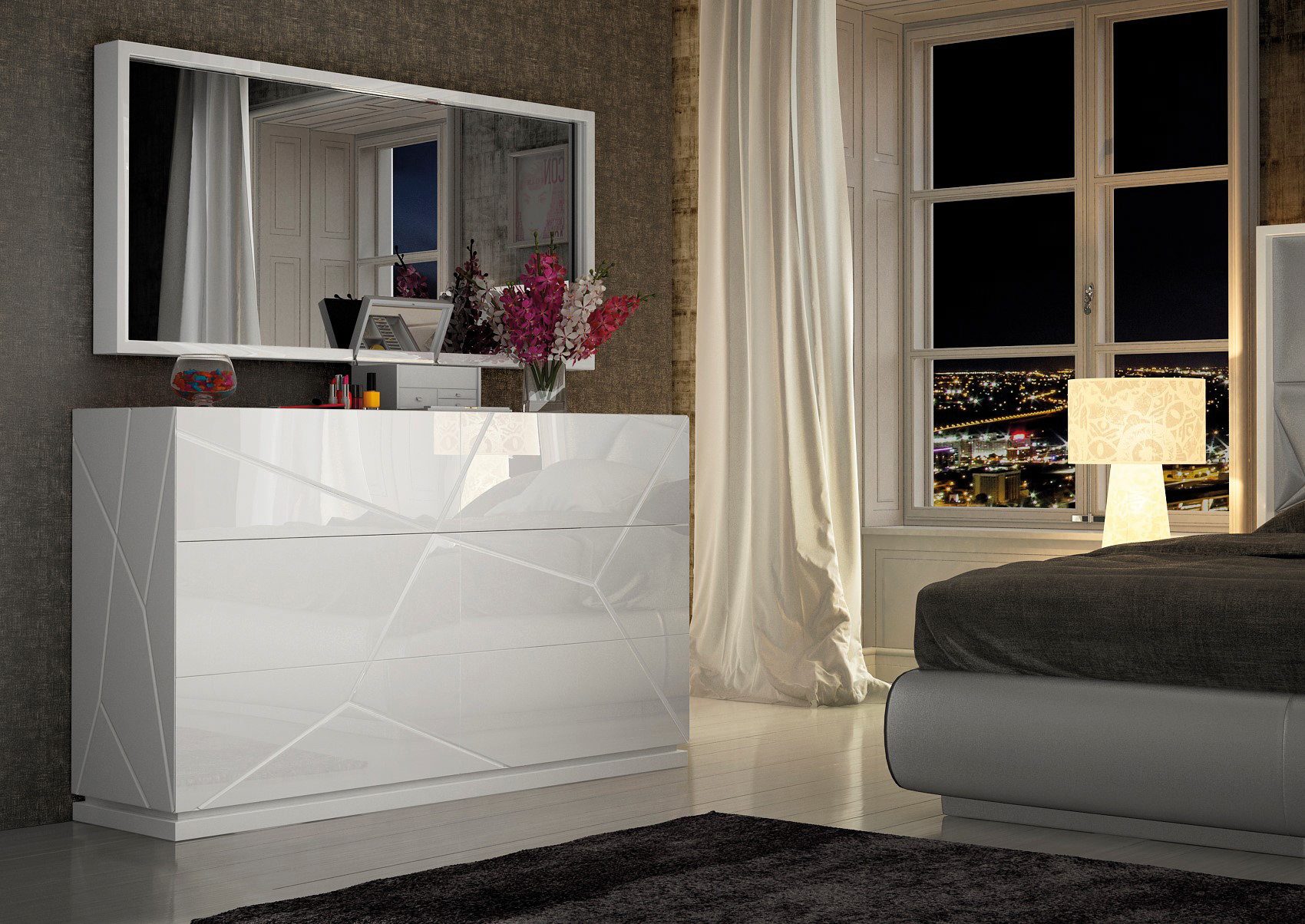 Brands Franco Furniture New BELLA Vanity Chest Kiu dressers / mirrors