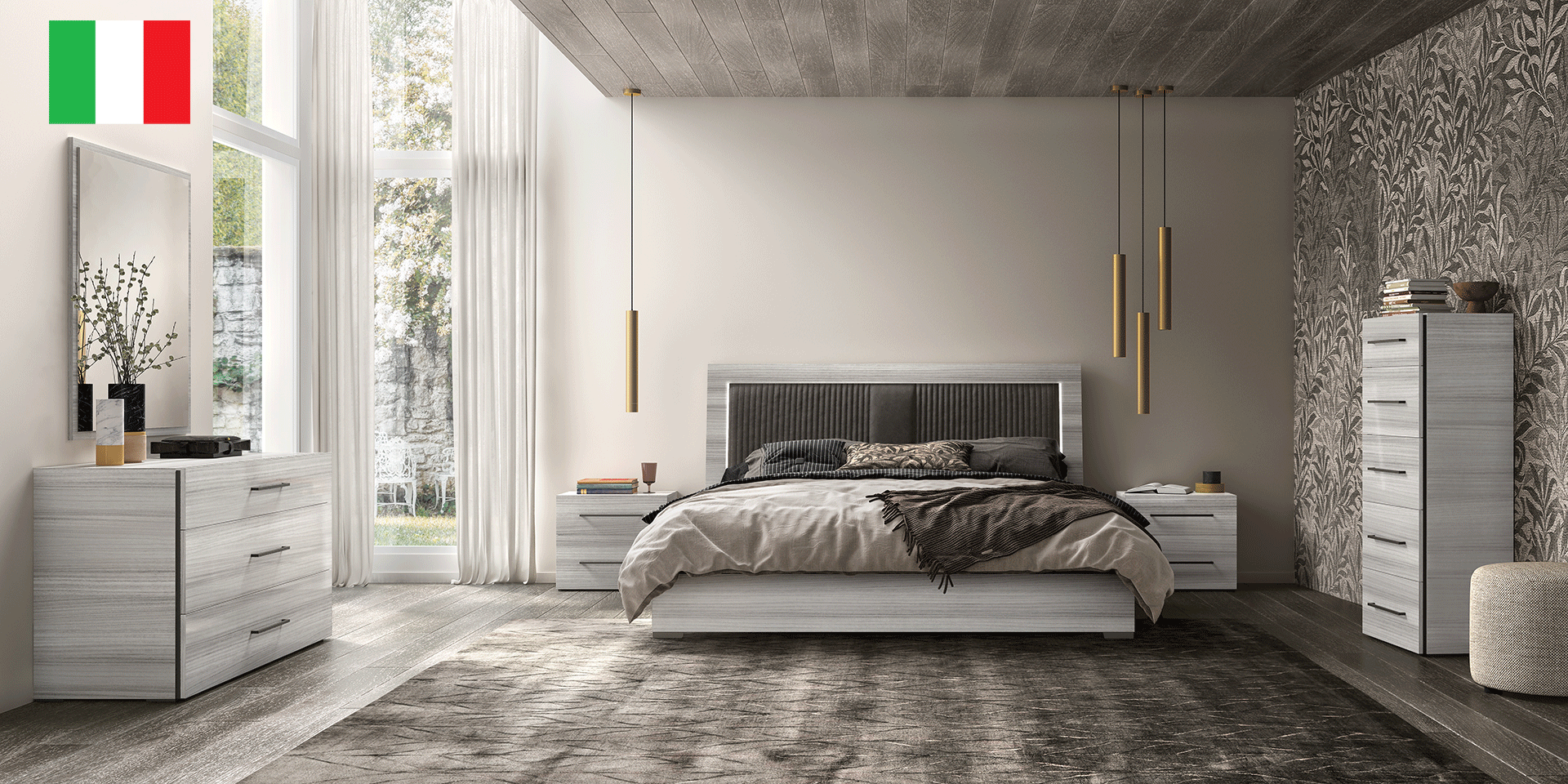 Brands Status Modern Collections, Italy Mia Bedroom w/ Light