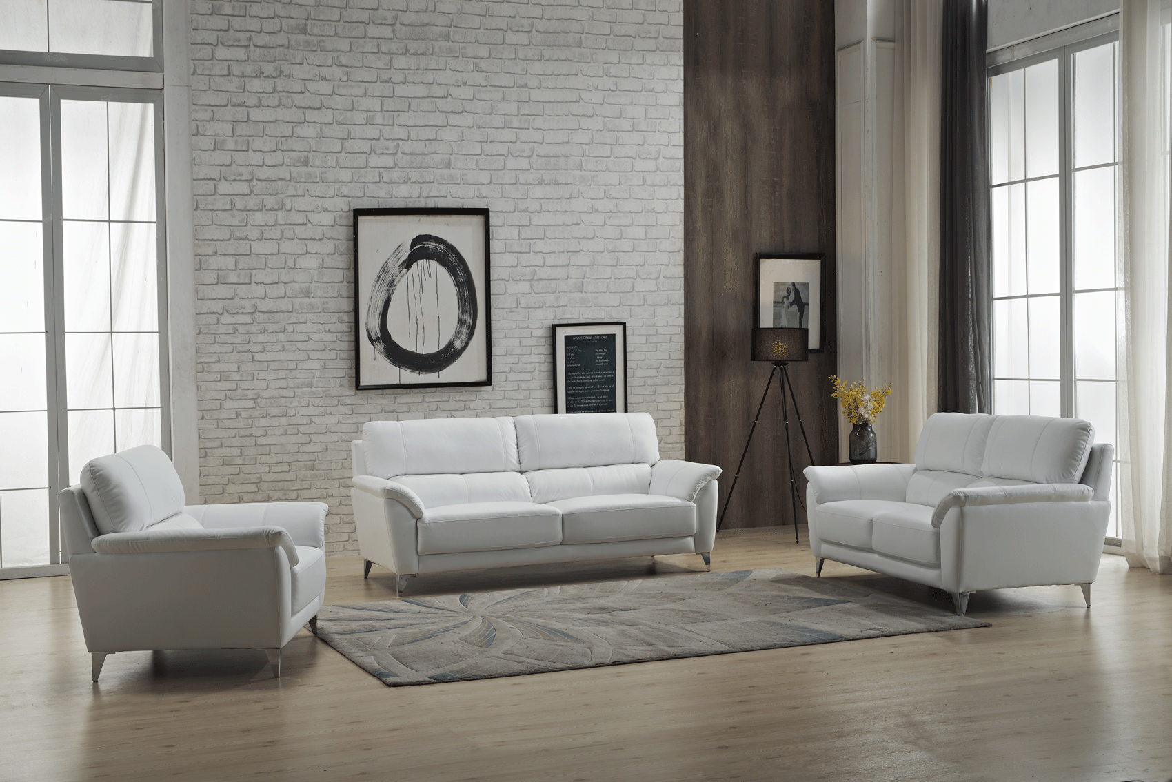 Living Room Furniture Reclining and Sliding Seats Sets 406 White