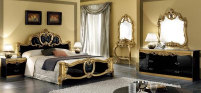 Classic Bedrooms QS and KS Barocco Black/Gold Bedroom