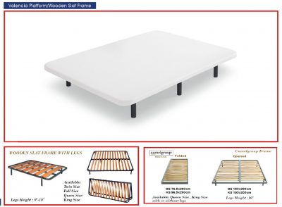 Bedroom Furniture Mattresses, Wooden Frames Wooden Slats Frame/ Valencia Platforms