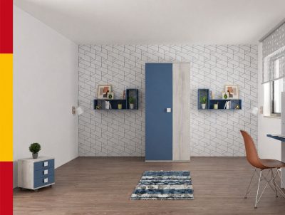 Jazz Kids Bedroom Oak Blue