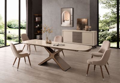 9368-Table-Taupe-with-1287-chairs-and-Prestige-buffet