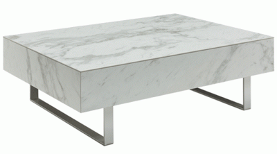 Living Room Furniture Coffee and End Tables 1497 White marble Coffee Table