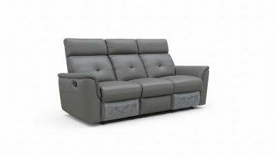 Living Room Furniture Reclining and Sliding Seats Sets 8501 Dark Grey Sofa w/Manual Recliner