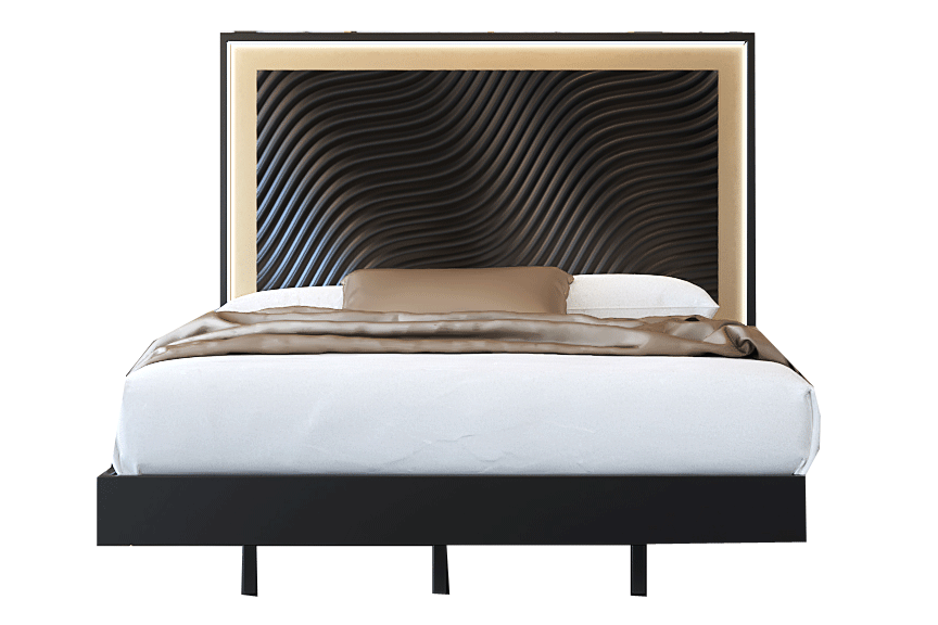 Bedroom Furniture Nightstands Wave Bed Dark grey