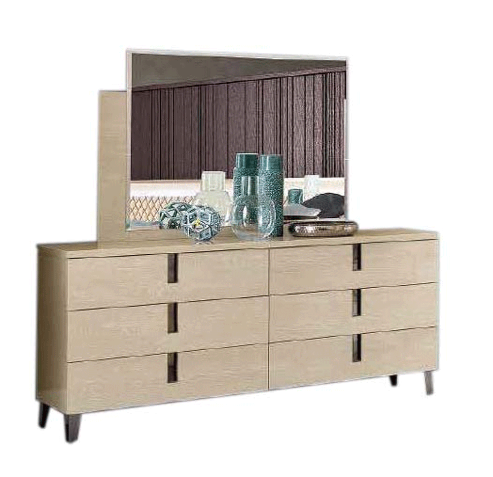 Bedroom Furniture Modern Bedrooms QS and KS Ambra Dresser/Mirror