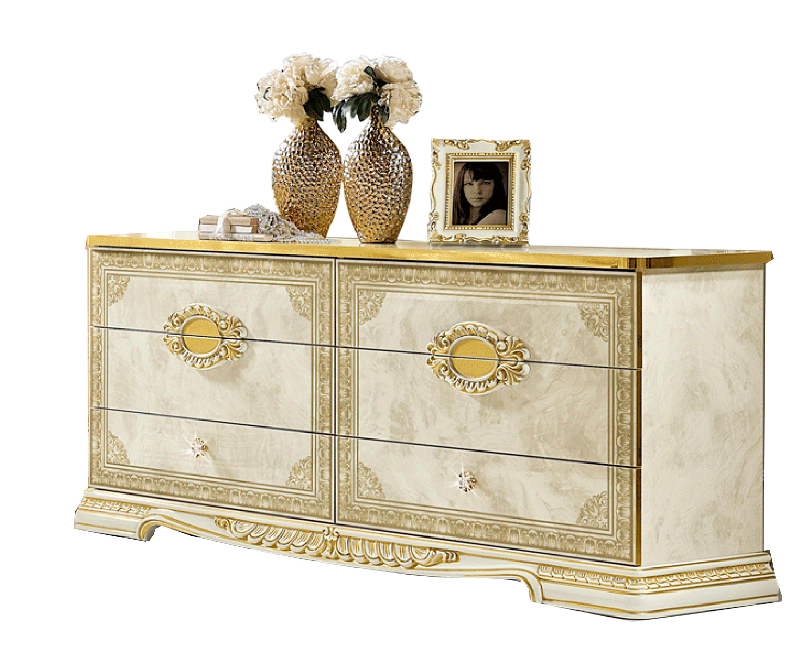 Bedroom Furniture Classic Bedrooms QS and KS Leonardo Double Dresser