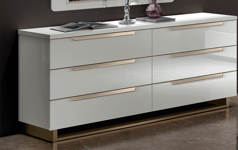 Bedroom Furniture Dressers and Chests Smart Double Dresser White w/ Mirror