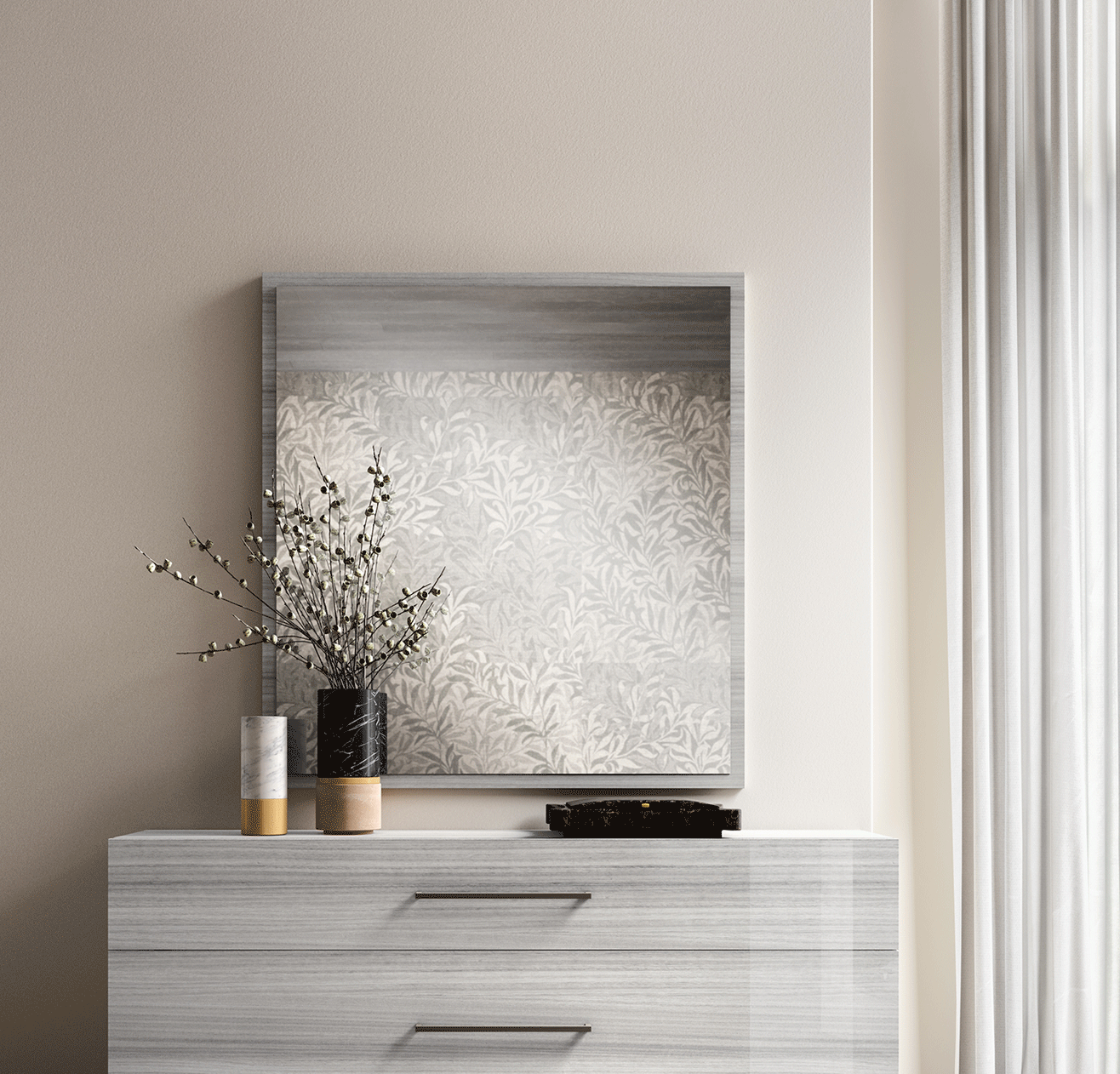 Bedroom Furniture Modern Bedrooms QS and KS Mia mirror for Dresser