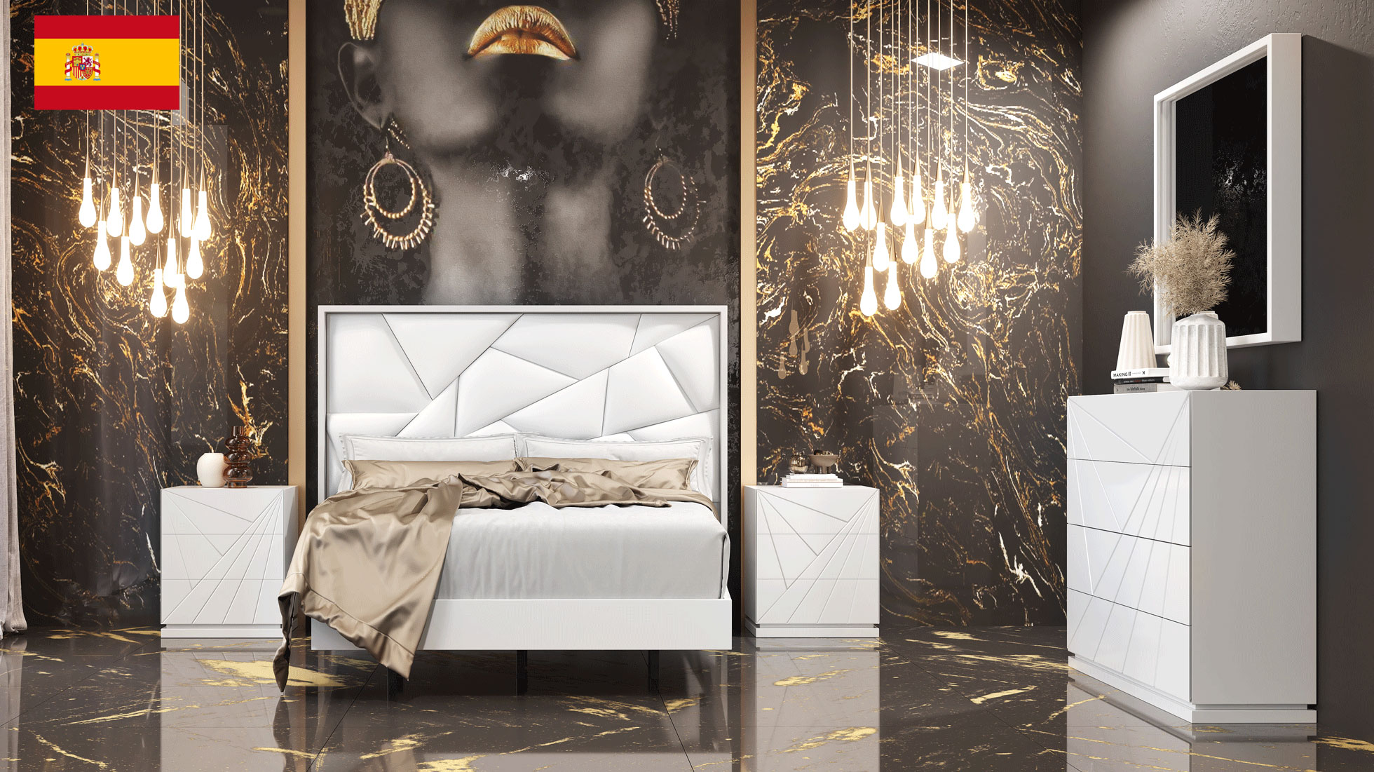 Brands Franco Furniture Bedrooms vol3, Spain Avanty Bedroom SOLD AS COMPLETE BEDGROUP ONLY