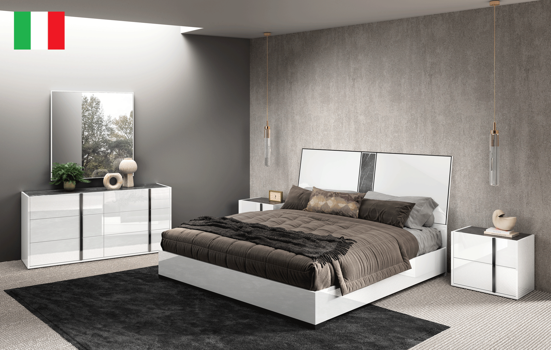 Bedroom Furniture Mattresses, Wooden Frames Bianca Marble Bedroom