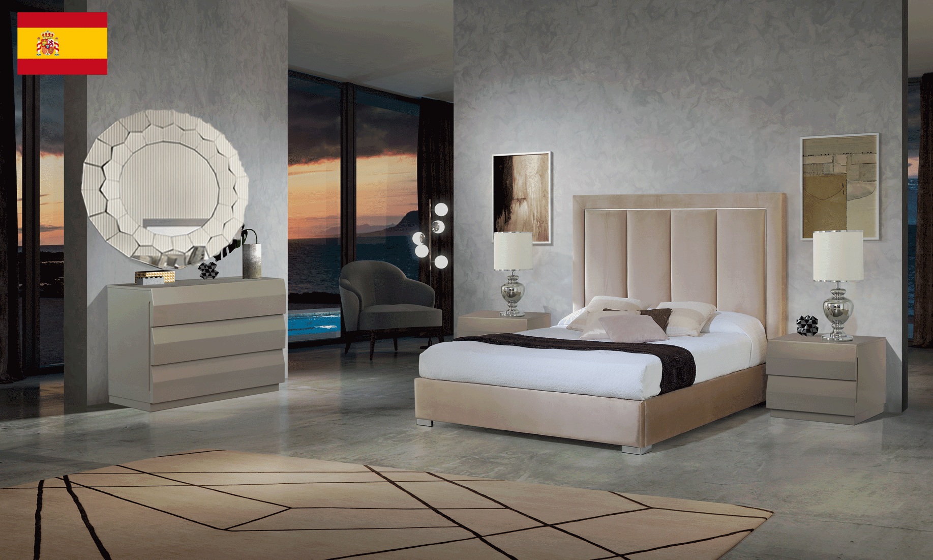 Bedroom Furniture Modern Bedrooms QS and KS Monica Bedroom with Storage, M152, C152, E115