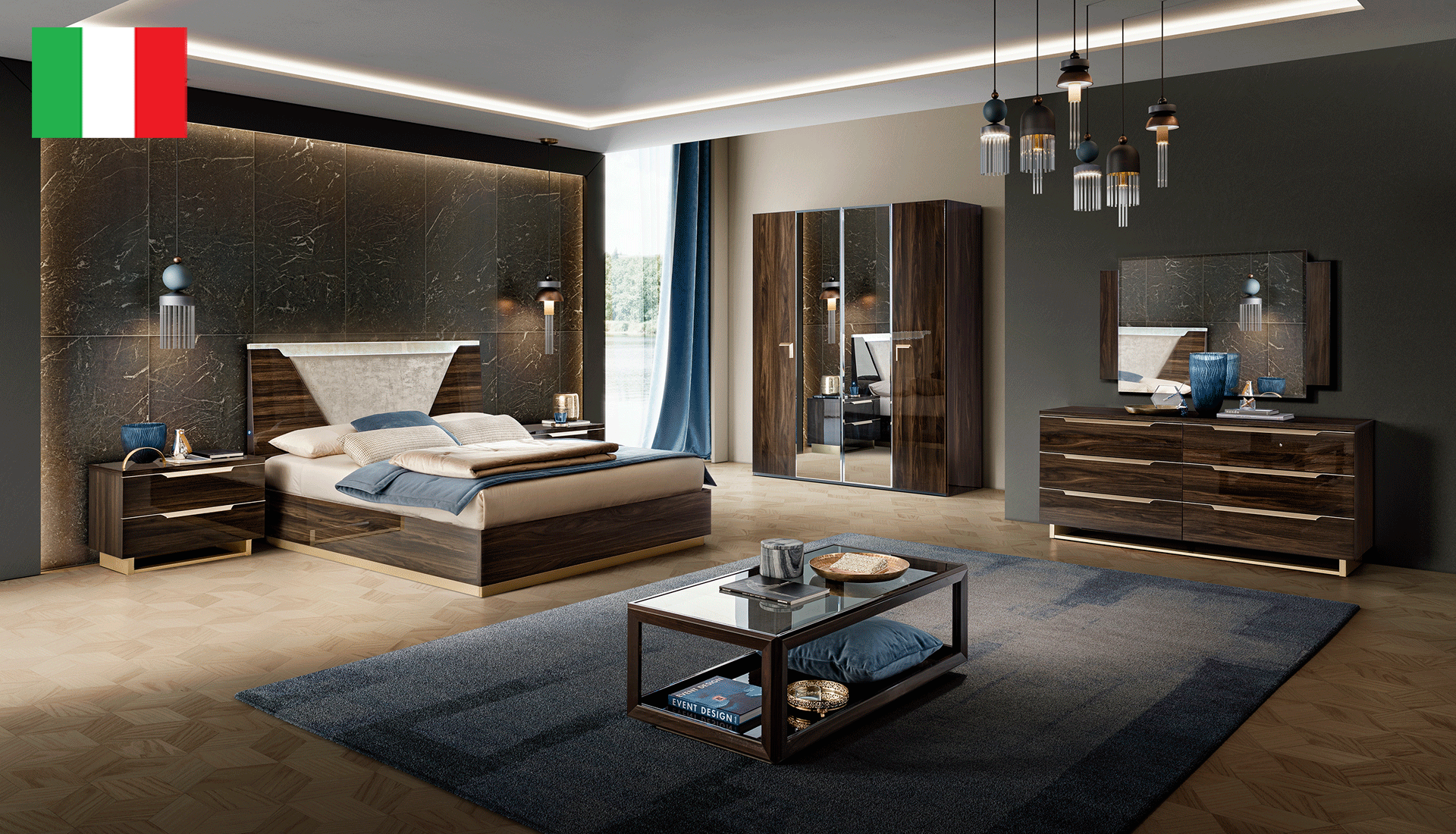 Bedroom Furniture Nightstands Smart Bedroom Walnut by Camelgroup – Italy