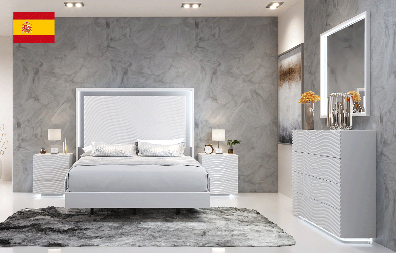 Brands Franco Gold Wave Bedroom White