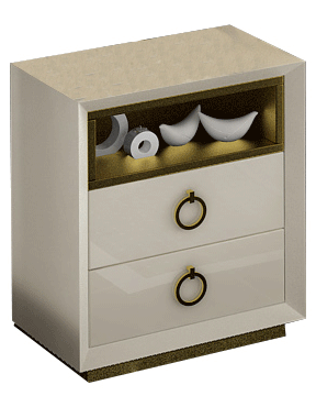 Brands Franco Gold Velvet Nightstand