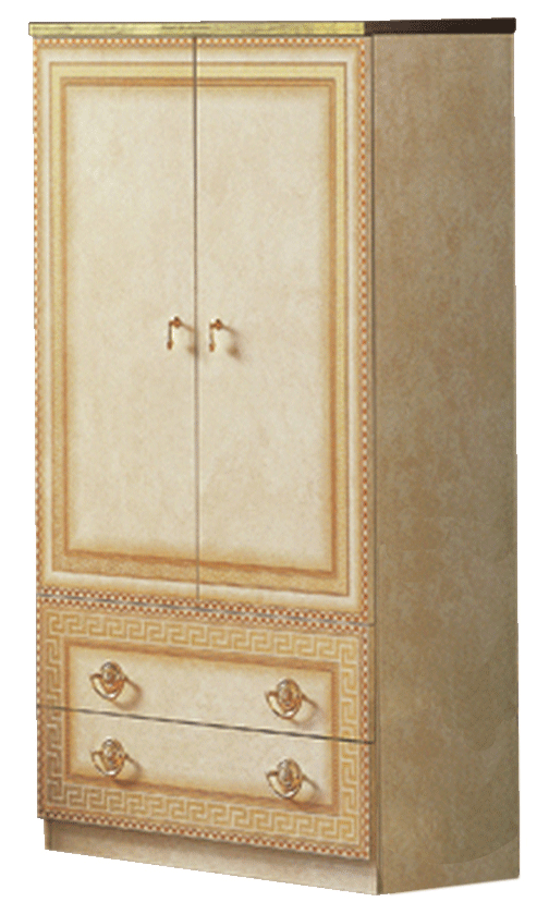 Bedroom Furniture Classic Bedrooms QS and KS Aida Ivory 2 Door Wardrobe