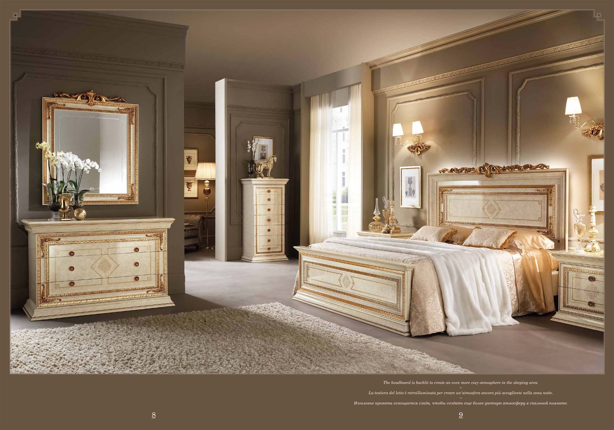Bedroom Furniture Classic Bedrooms QS and KS Leonardo Night, Arredoclassic Italy