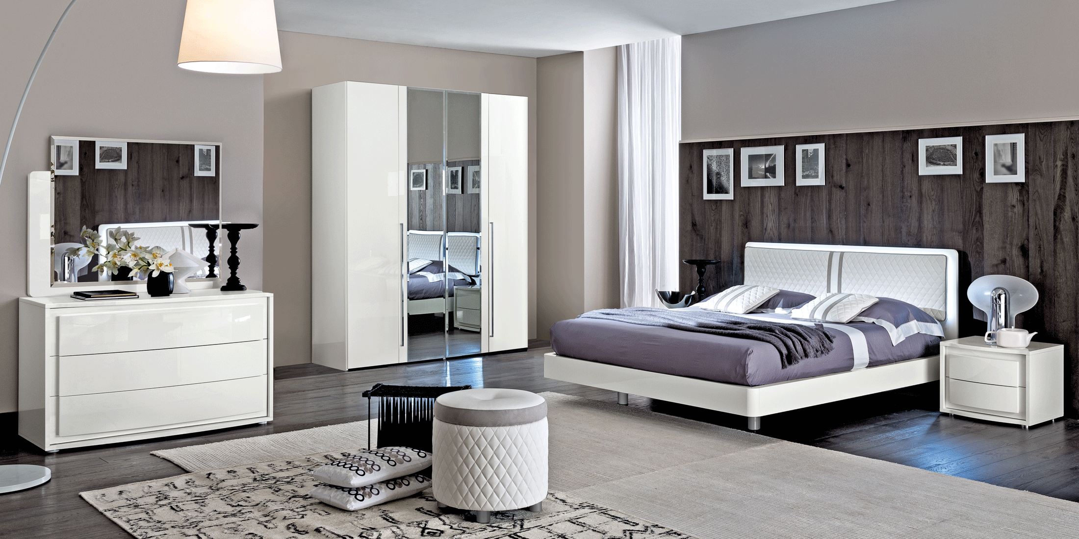 Bedroom Furniture Modern Bedrooms QS and KS Dama Bianca Night - Additional Items