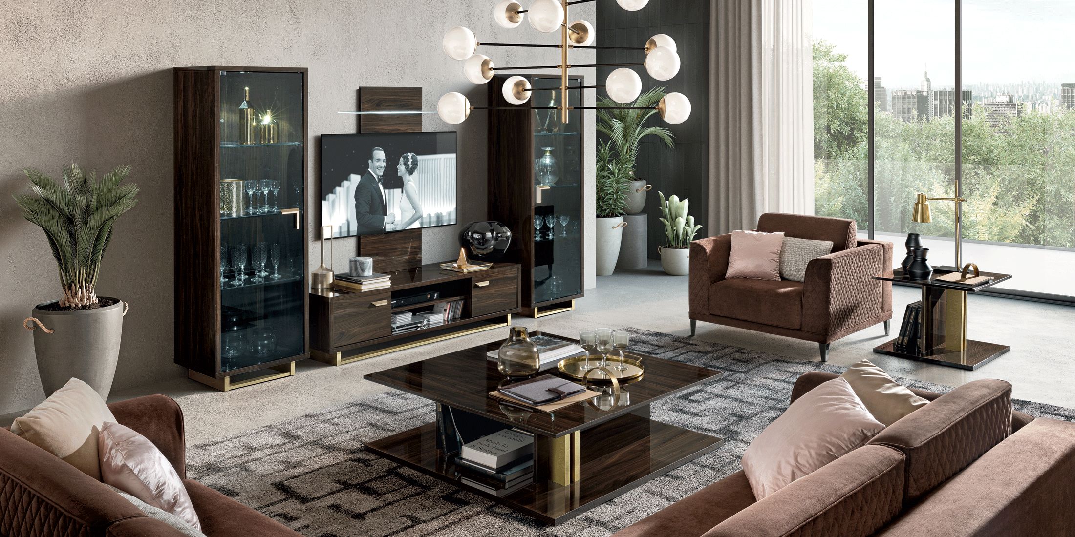 Living Room Furniture Coffee and End Tables Volare Day Entertainment Additional items DARK WALNUT
