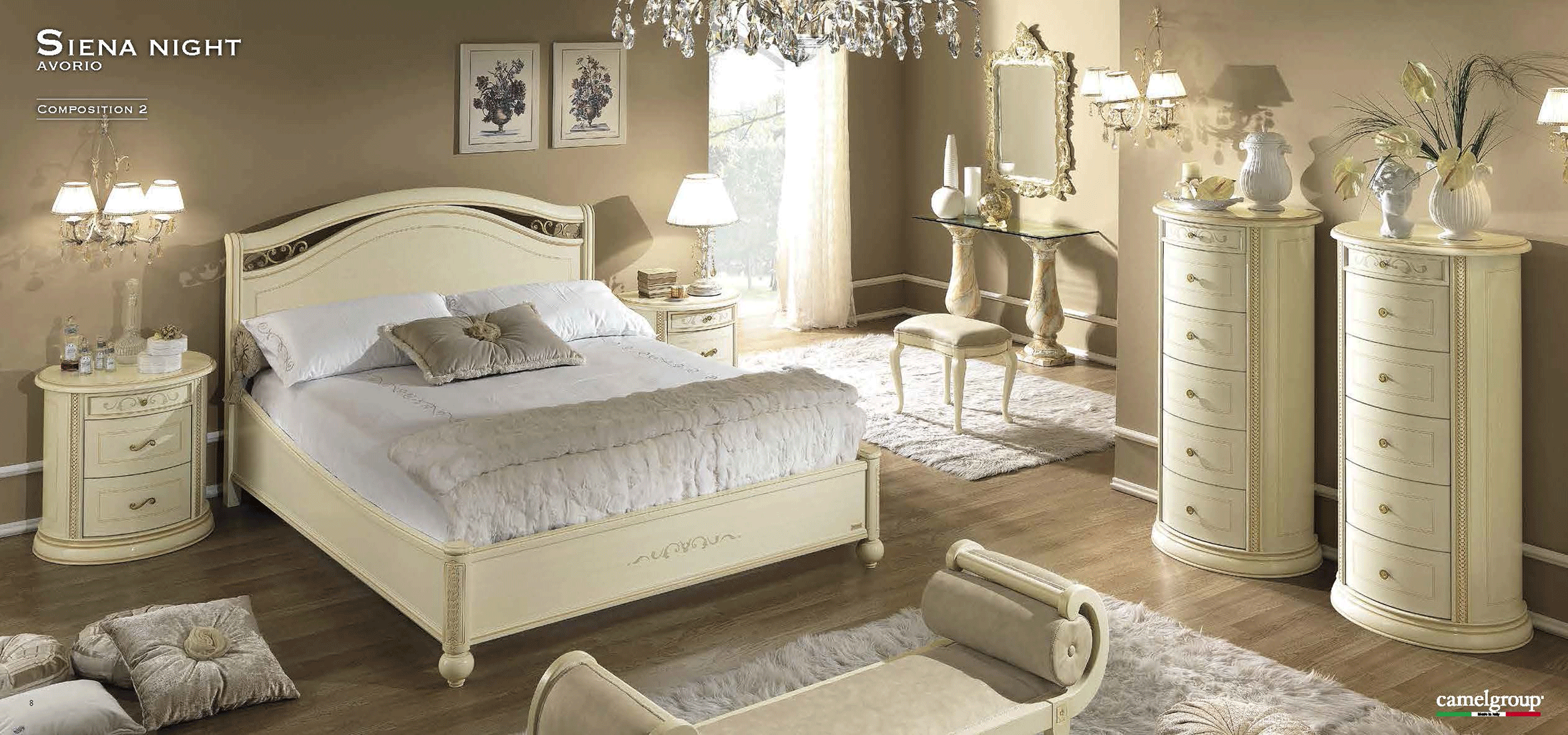 Bedroom Furniture Modern Bedrooms QS and KS Siena Night Ivory