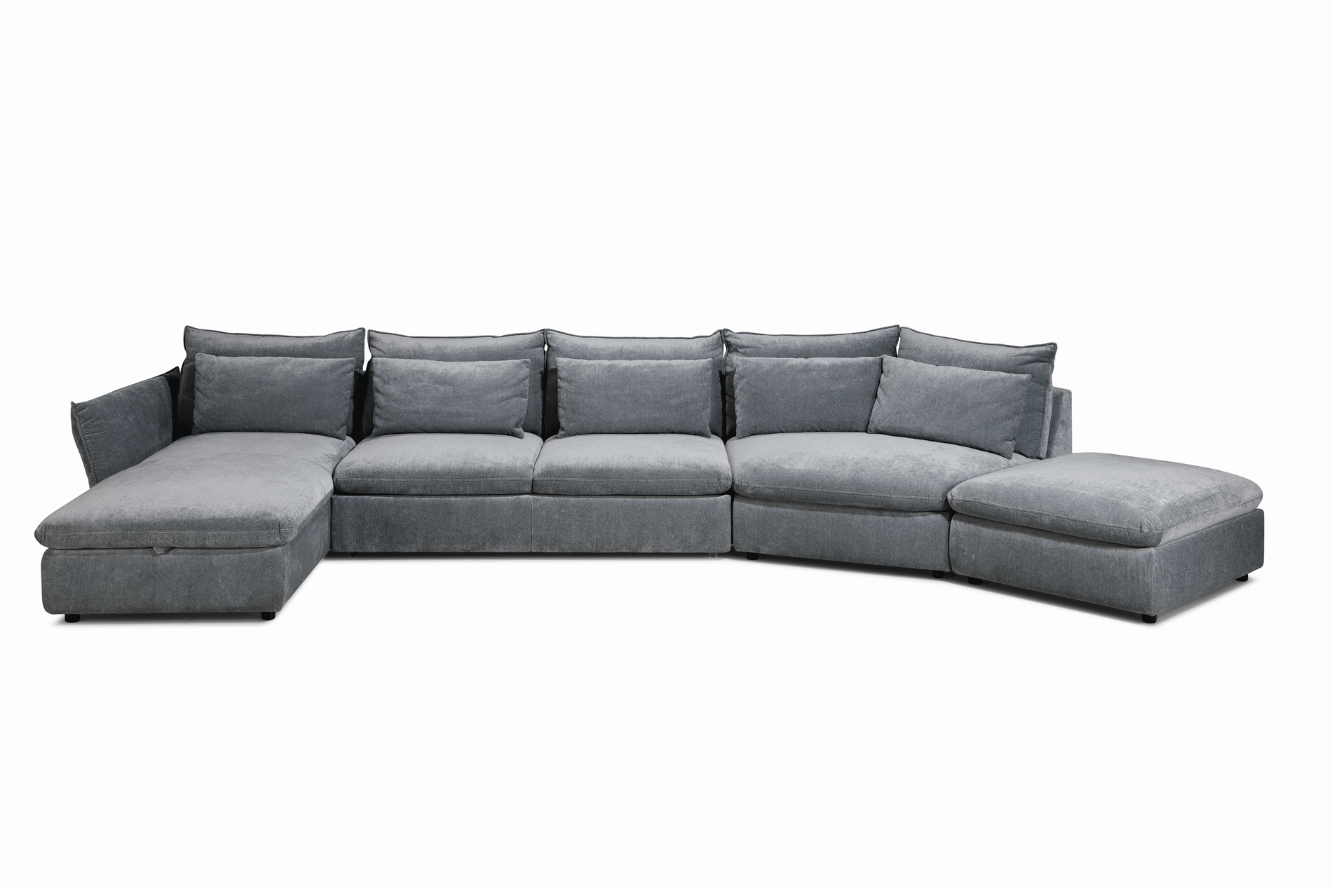 Living Room Furniture Reclining and Sliding Seats Sets Idylla Sectional w/ Bed & storage