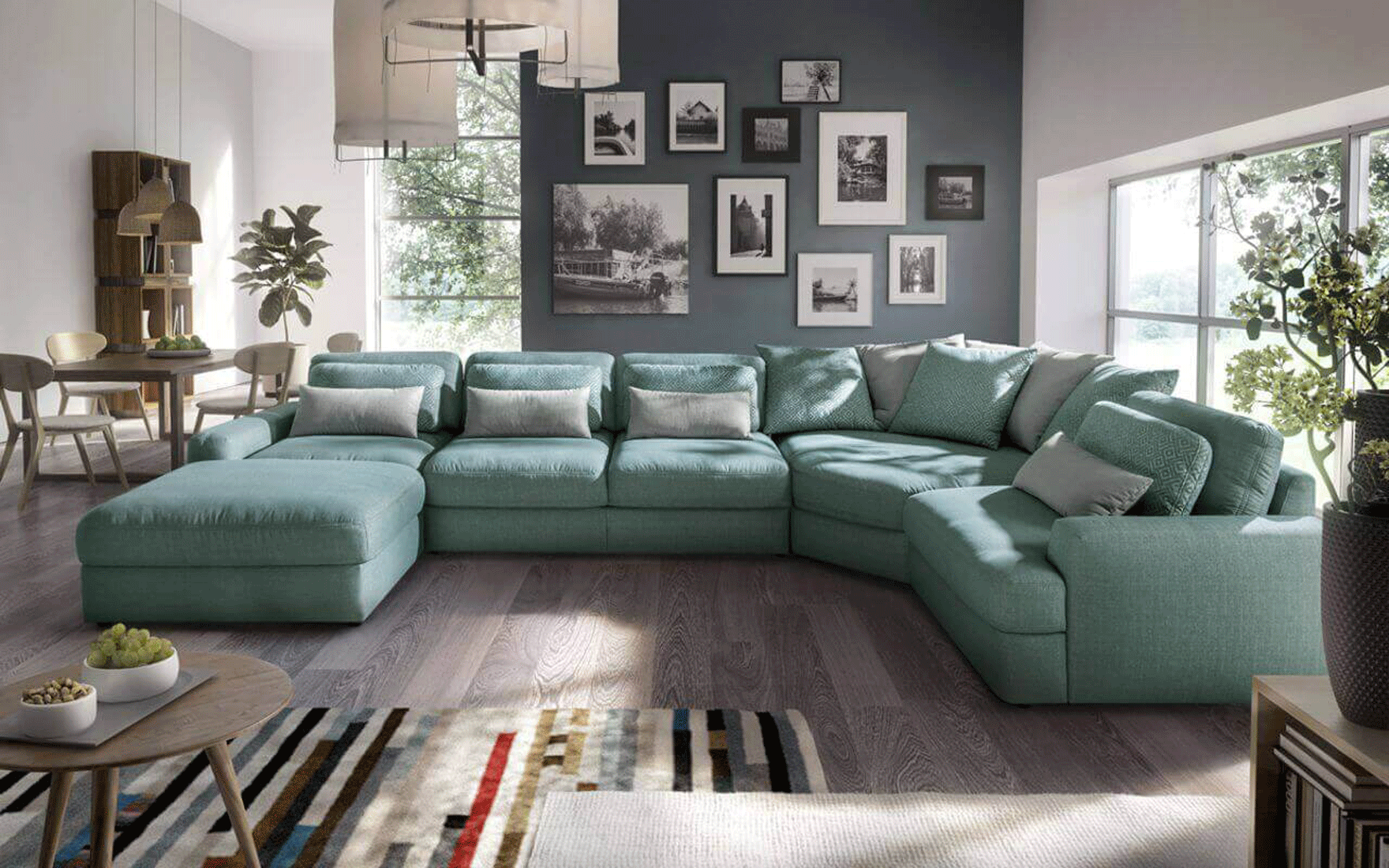 Living Room Furniture Sleepers Sofas Loveseats and Chairs Rimo Sectional w/Bed & Storage