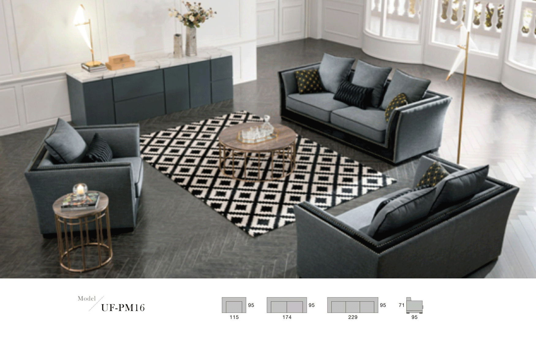 Clearance Living Room PM16 LIVING ROOM SET FABRIC