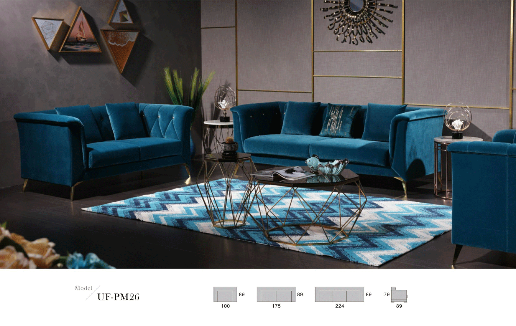 Living Room Furniture Sectionals PM26 LIVING ROOM SET FABRIC