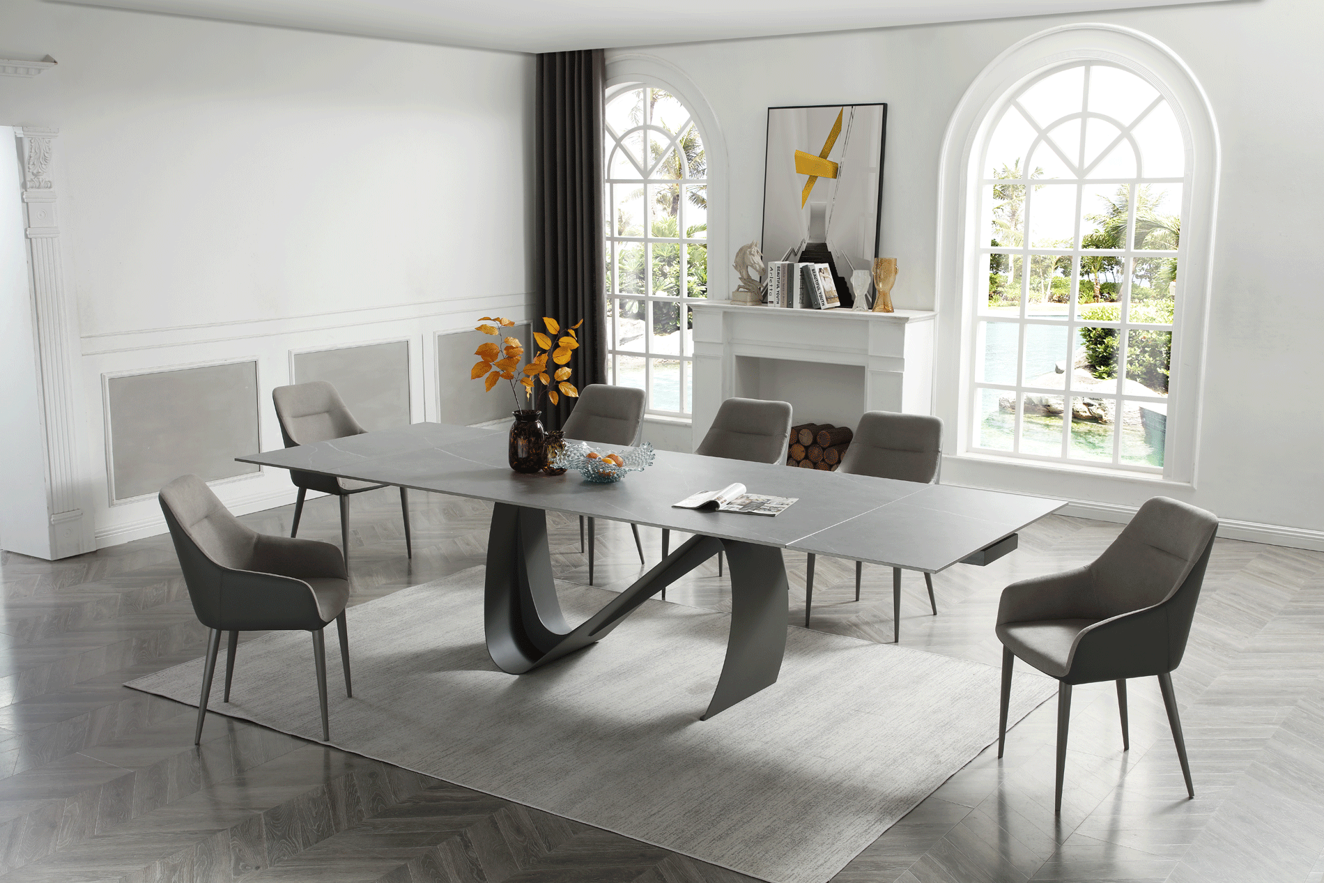 Brands Garcia Sabate REPLAY 9087 Table Dark grey with 1254 chairs