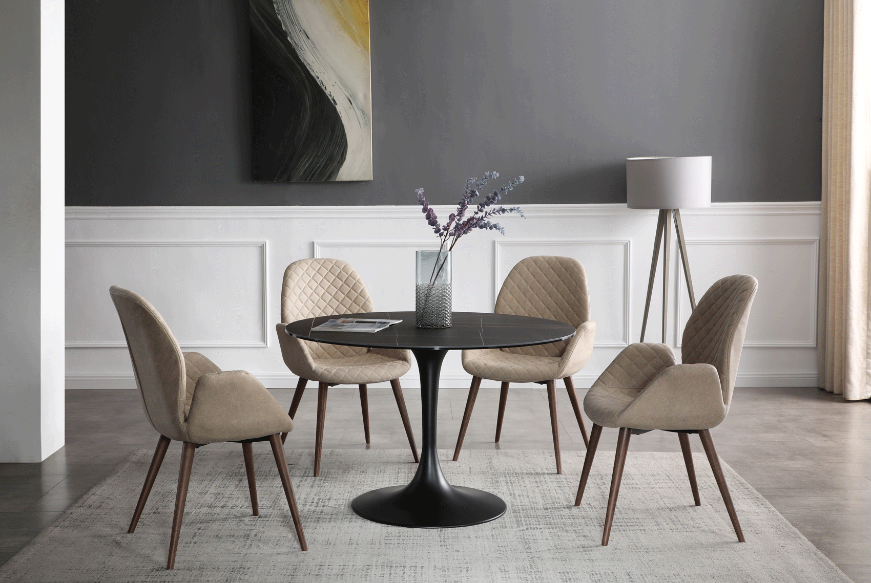 Dining Room Furniture Swivel Chairs 9088 Ceramic Dining Table