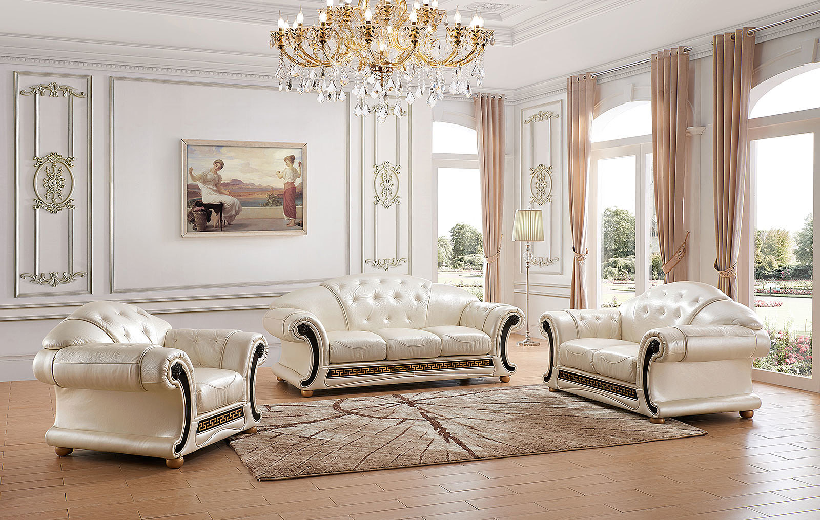 Living Room Furniture Sectionals Apolo Pearl