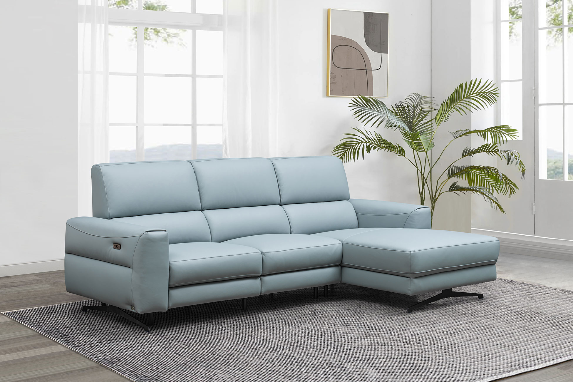 Living Room Furniture Reclining and Sliding Seats Sets RG19141A Sectional w/ recliner