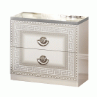 Aida White w/Silver Nightstand